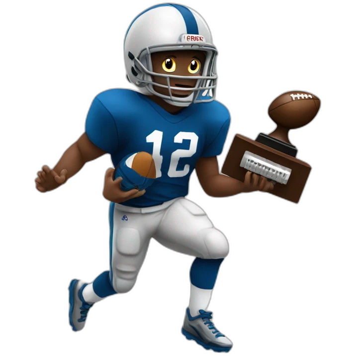 American football player with a trophy emoji
