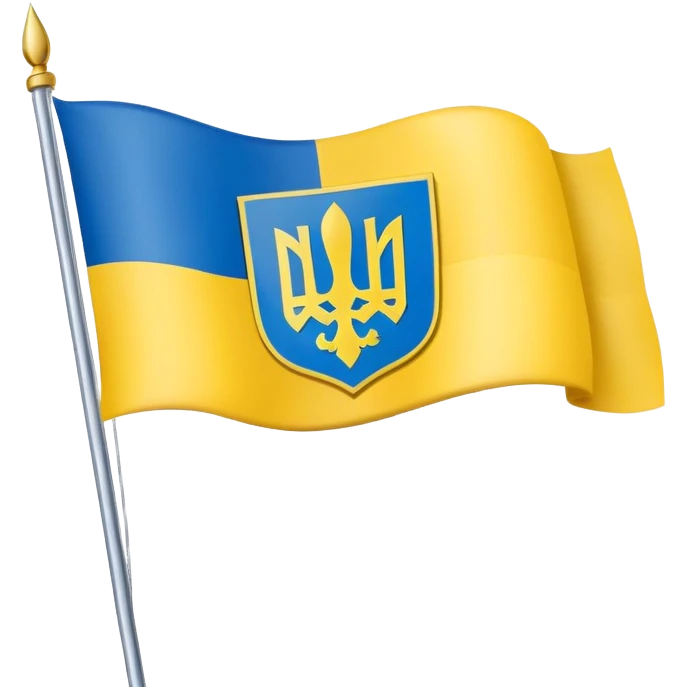 Ukraine flag with national emblem  emoji