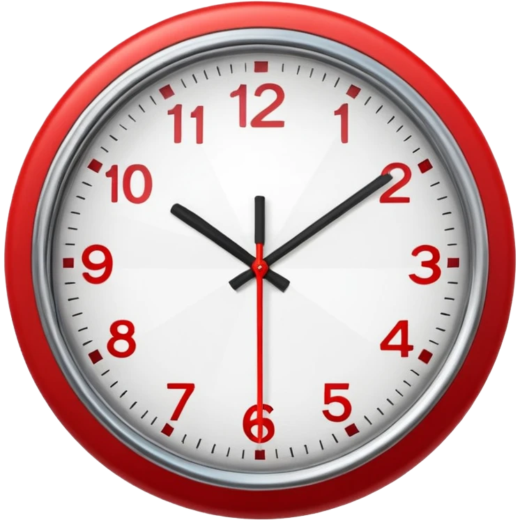 clock red modern emoji