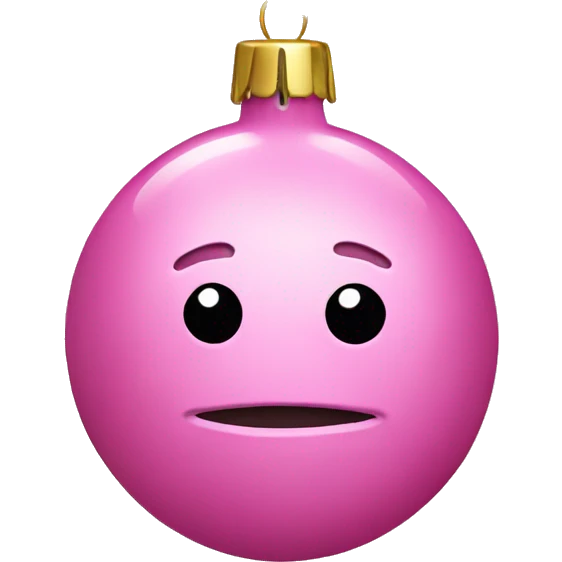 Pink Christmas Ornaments with a face emoji