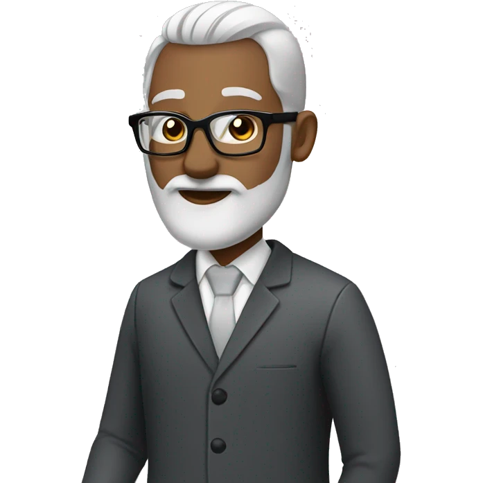 groom with black glasses and grey long straight beard  emoji