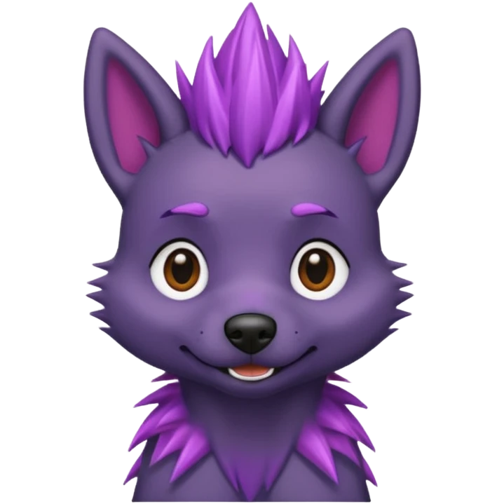 purple spiky haired dog emoji