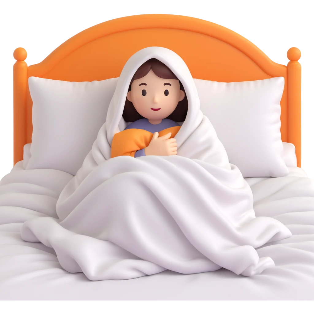 cozy sleep under a blanket in a bed scene, no face visible, focus on warmth and comfort emoji