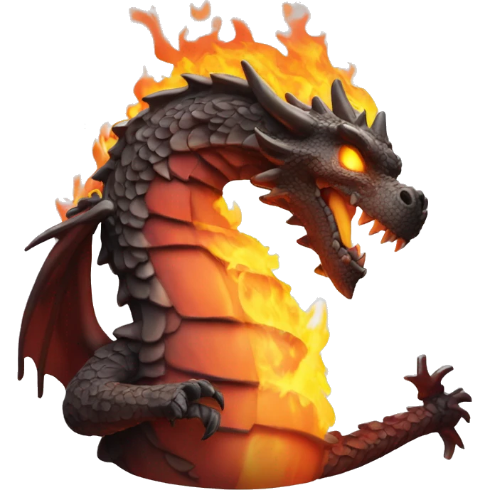 Imperia Roman fire dragon with a flaming sword make it tiny and more emoji emoji