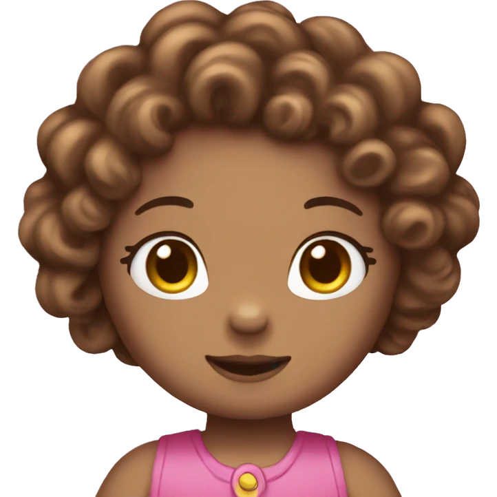 Hello kitty with brown curly hair  emoji