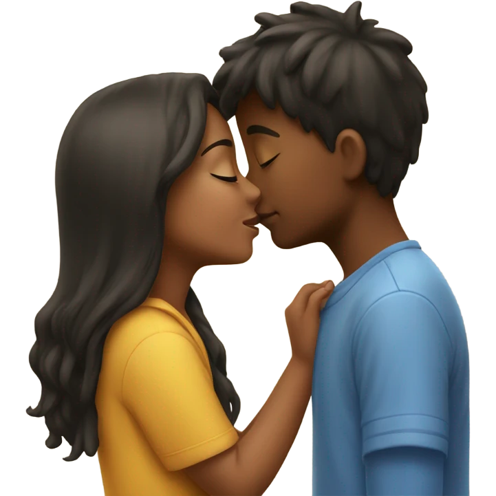 girl kissing boy emoji