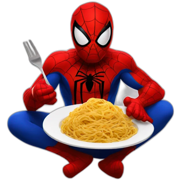 Spiderman eating pasta  emoji