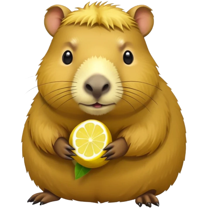 a capybara with a lemon body emoji