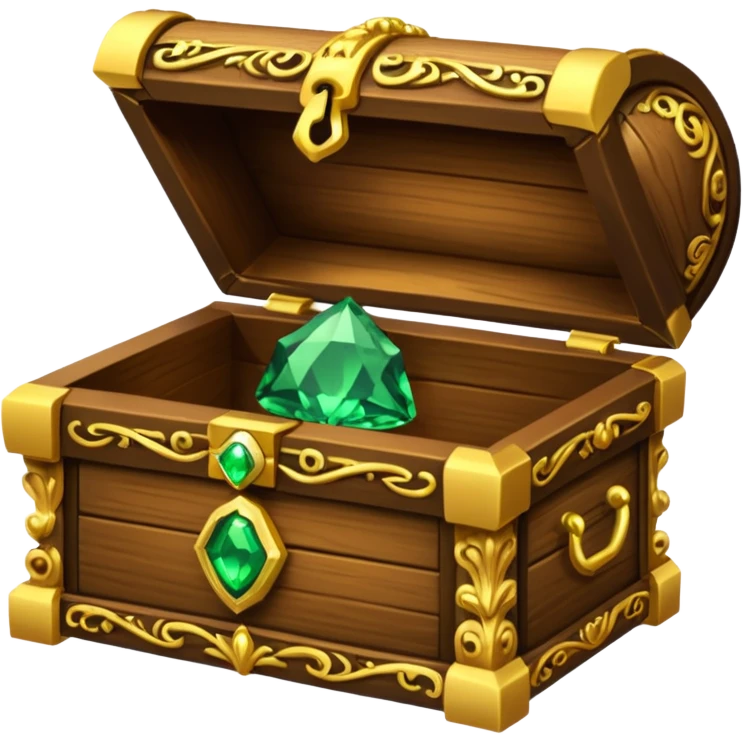 tresure box with motifs with green gem emoji