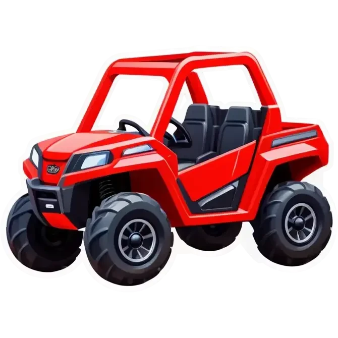 red ride on toy UTV for kids with no roof emoji