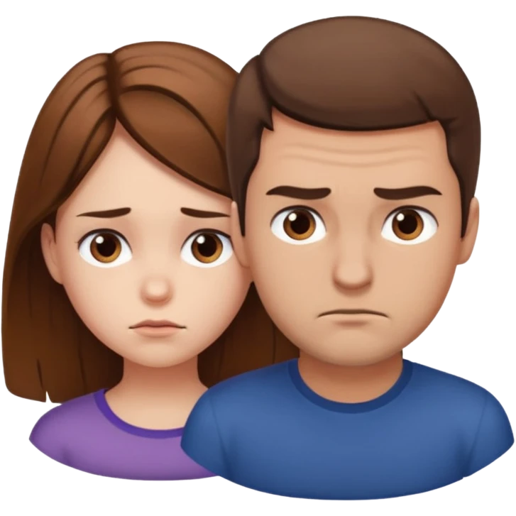 A girl looking down on a man twice his size  emoji