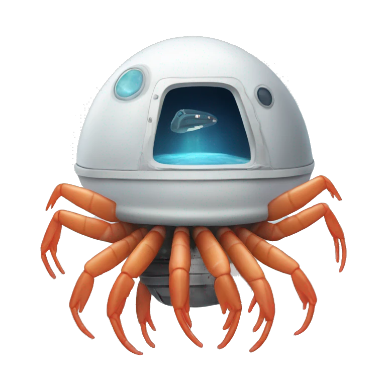 shrimp inside of a space ship emoji
