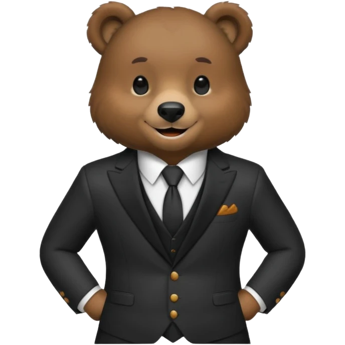 black bear with suit emoji