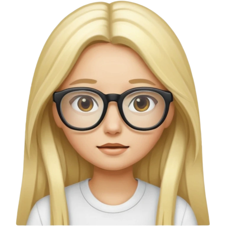 blonde girl with long hair and white glasses emoji