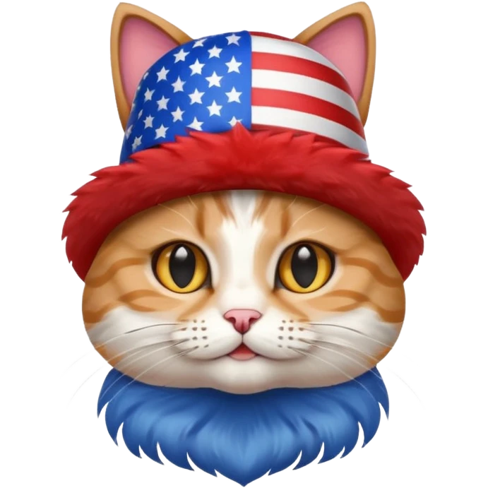 Cat celebrating Fourth of July emoji