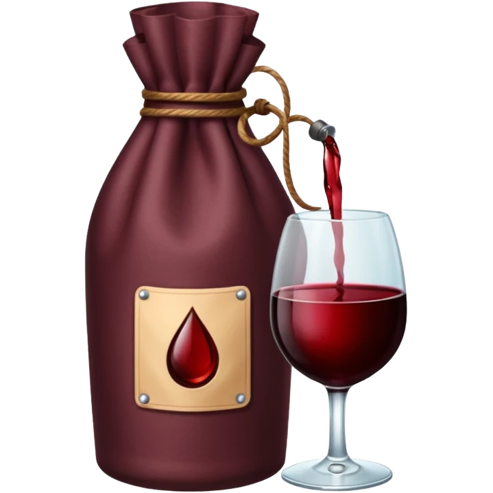 Emojis de vinho vermelho, bolsa, emoji