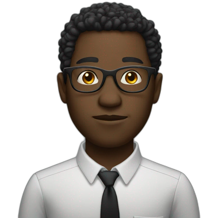 black guy with glasses idk emoji