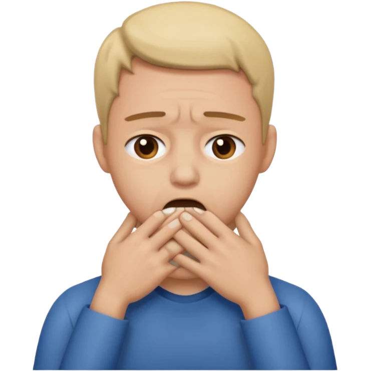 Person upset with their hands over their throat emoji