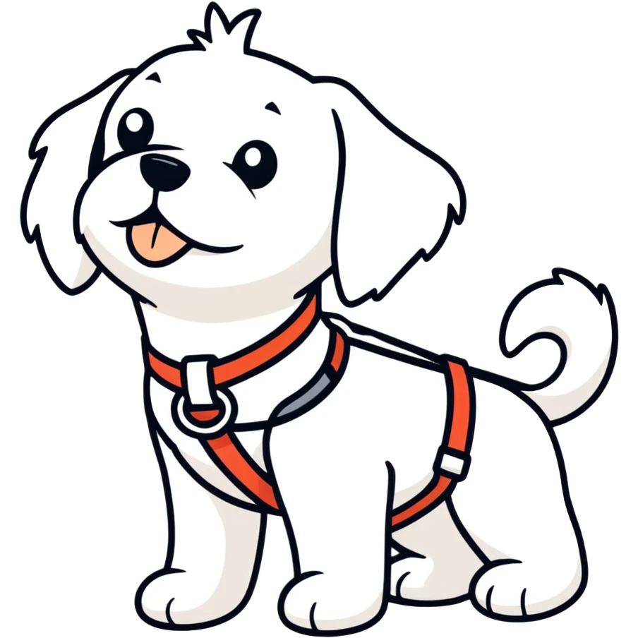 Maltese dog guiding a blind person  emoji