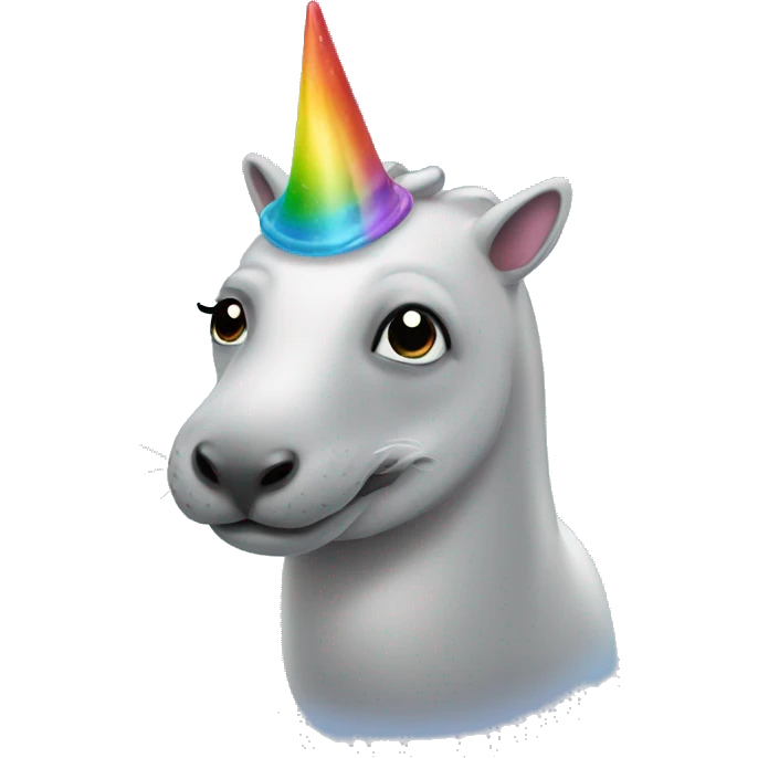 seal unicorn with a rainbow horn emoji