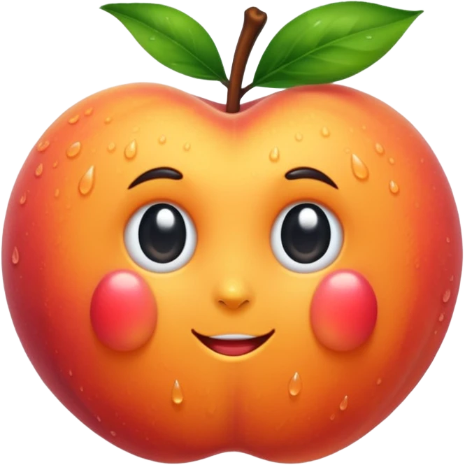 Wet peach emoji