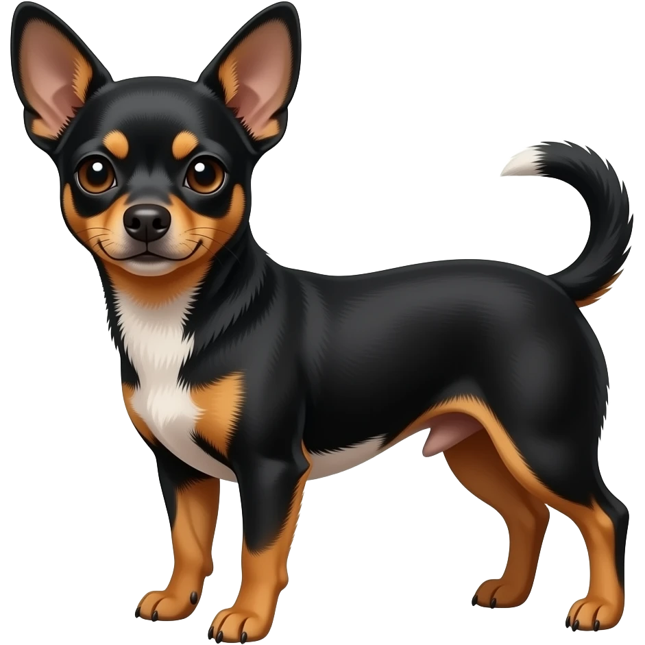 Jakru russce mélanger chihuahua Mélanger pinscher lady  noire marron et brun emoji