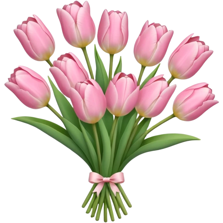 light pink tulip bouquet  emoji
