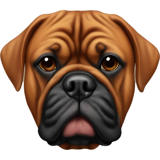 Dogue de Bordeaux with black mask emoji
