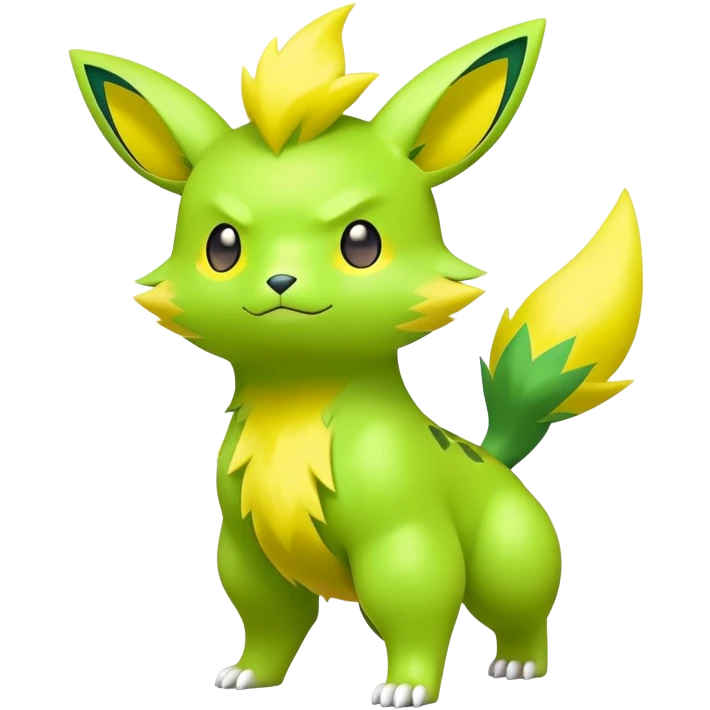  Electrike with green and yellow fur, electric type Pokémon (full body) emoji
