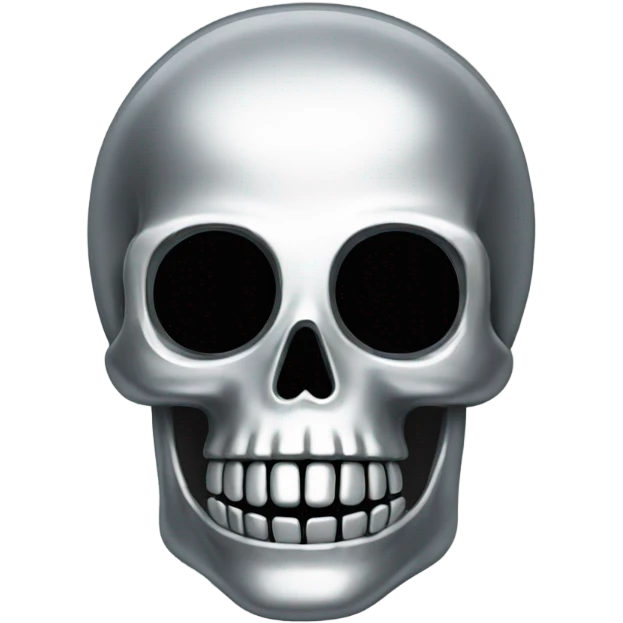 skeleton made out of chrome emoji