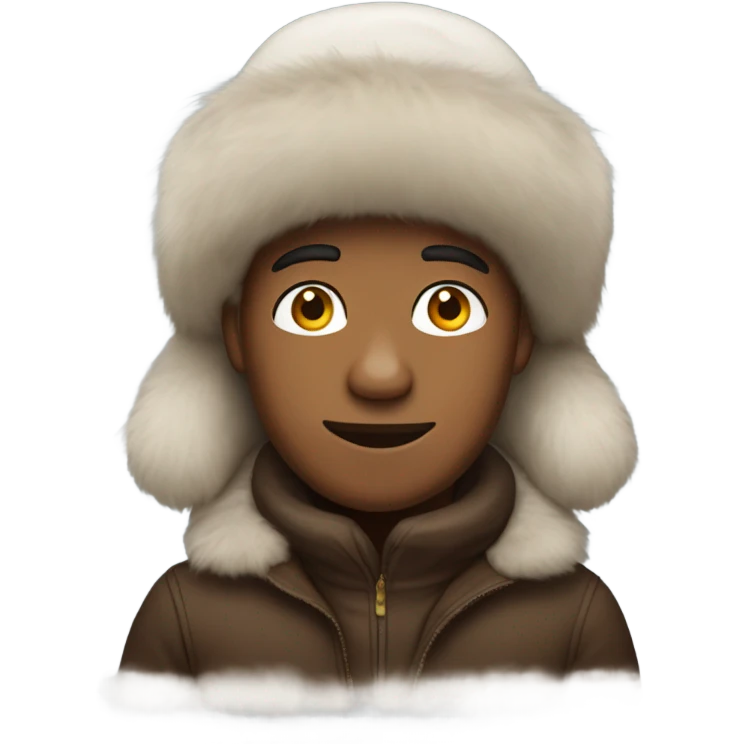 Brown guy with Russian hat emoji