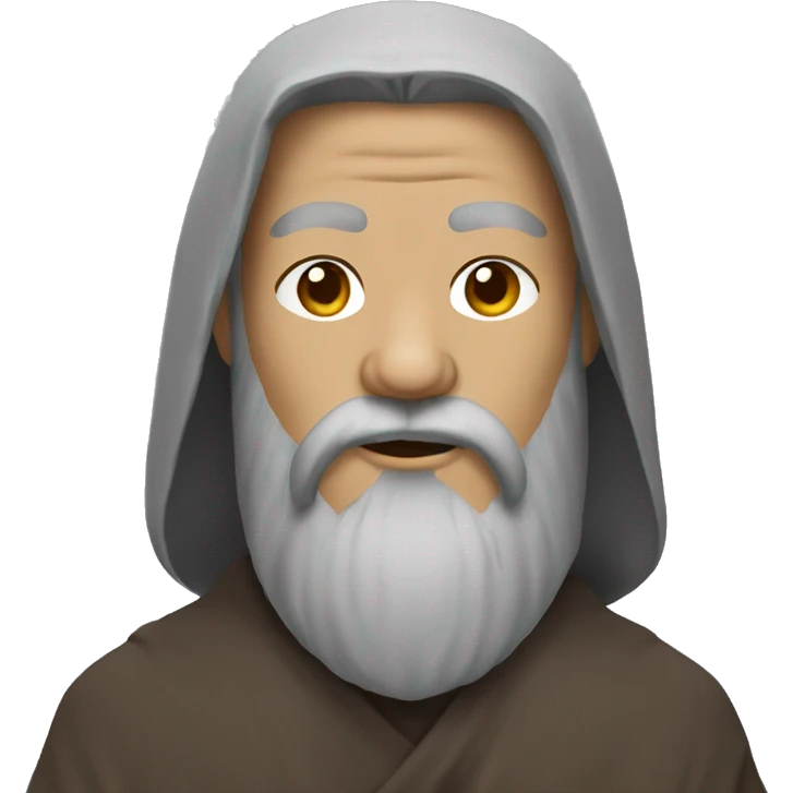 monk with very long gray rocker beard emoji