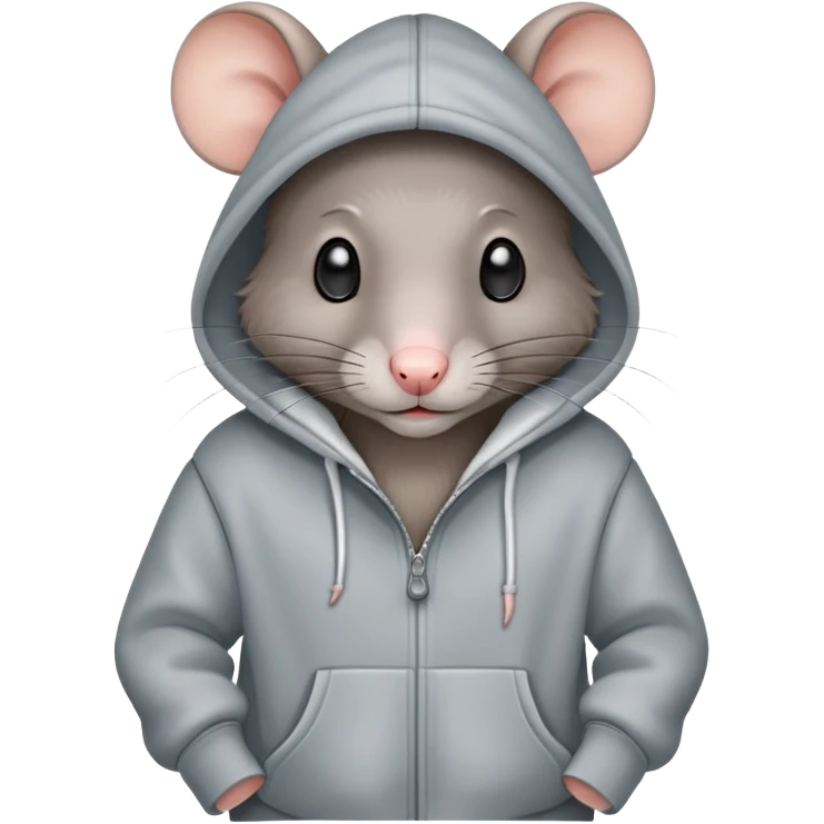 A rat wearing a hoodie emoji