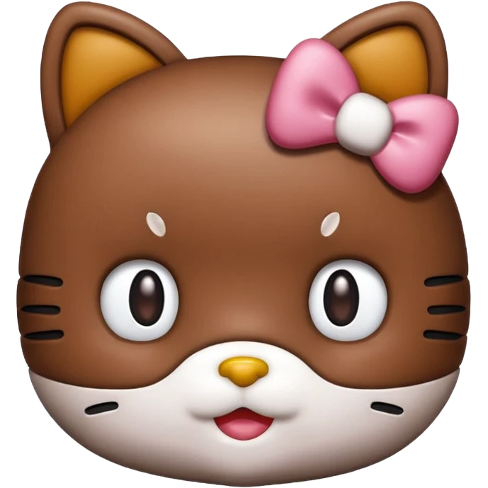 Hello kitty with brown emoji