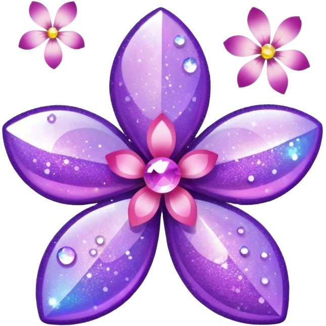 glitter purple and sakura emoji