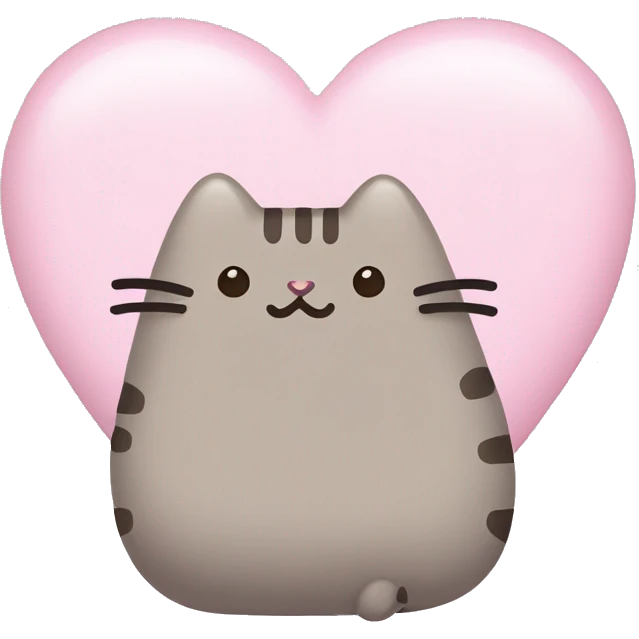 pusheen light pink heart emoji