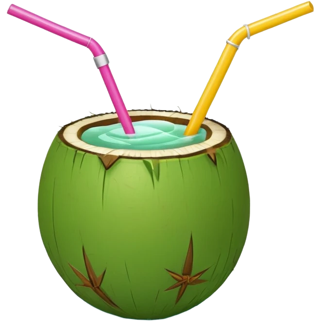 green coconut with straw emoji