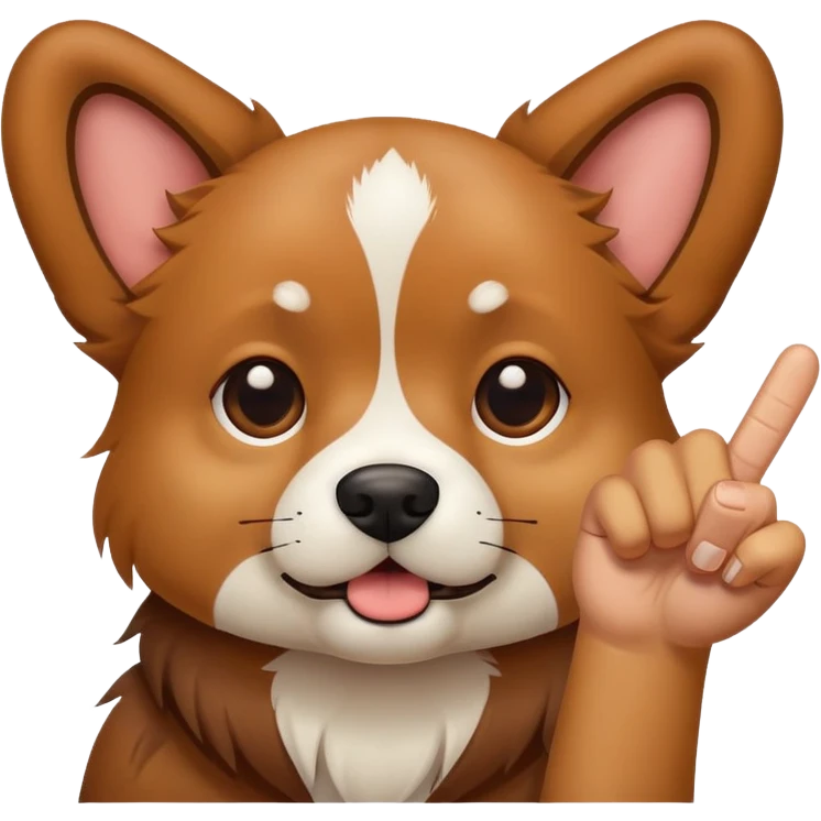A dog sticking up the middle finger emoji