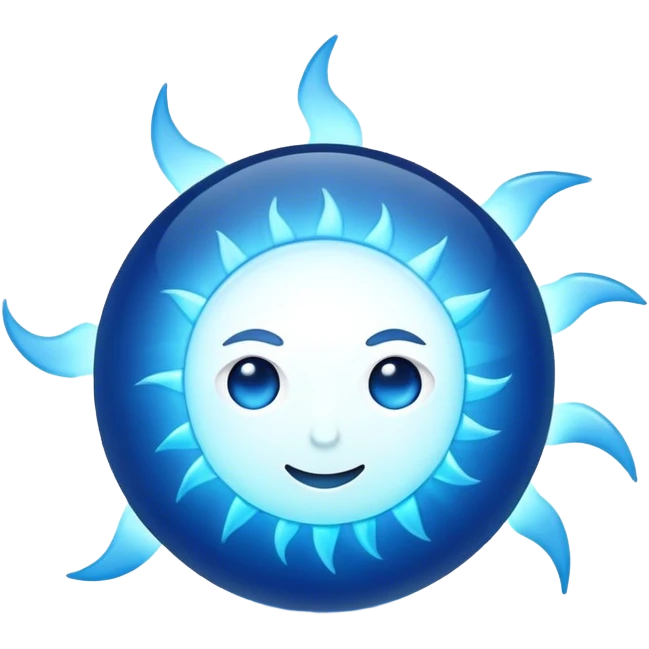 Blue sun emoji