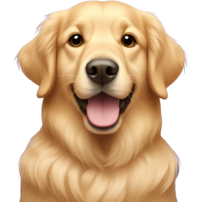Golden retriever with hearts emoji