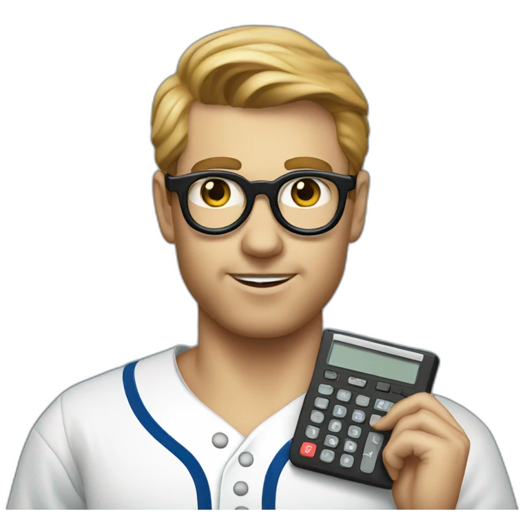 Dodger with a monocle using calculator  emoji