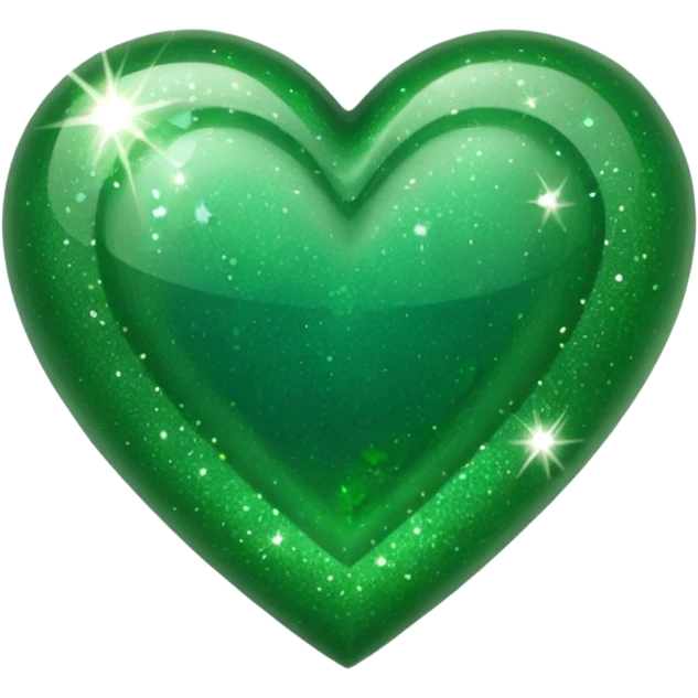 Green Heart with green sparkles emoji