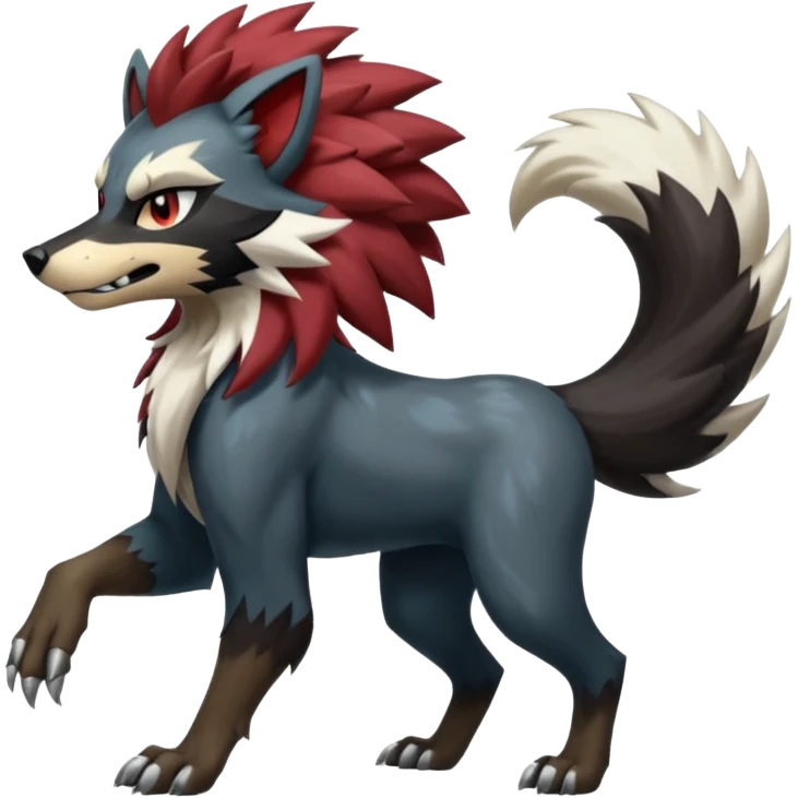Shiny Epic Handsome Cool Badass Obstagoon-Luxray-Lycanroc-fusion emoji