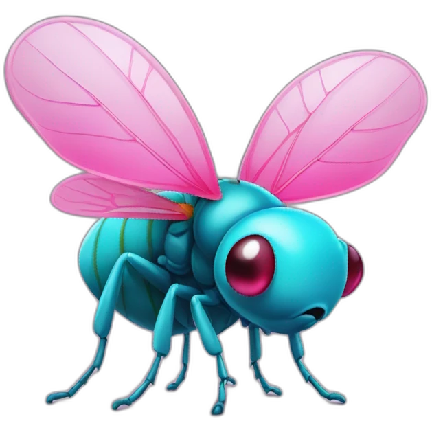 cyan fruit fly holding pink fruits emoji