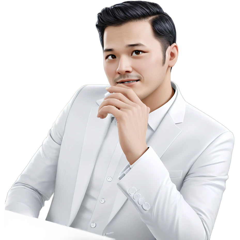 sophisticated man in white suit emoji