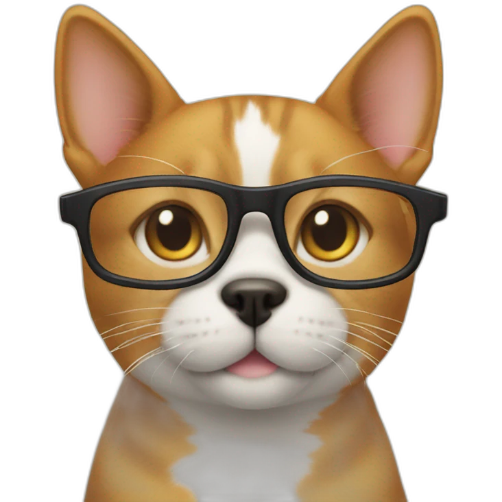Cat and dog glasses emoji