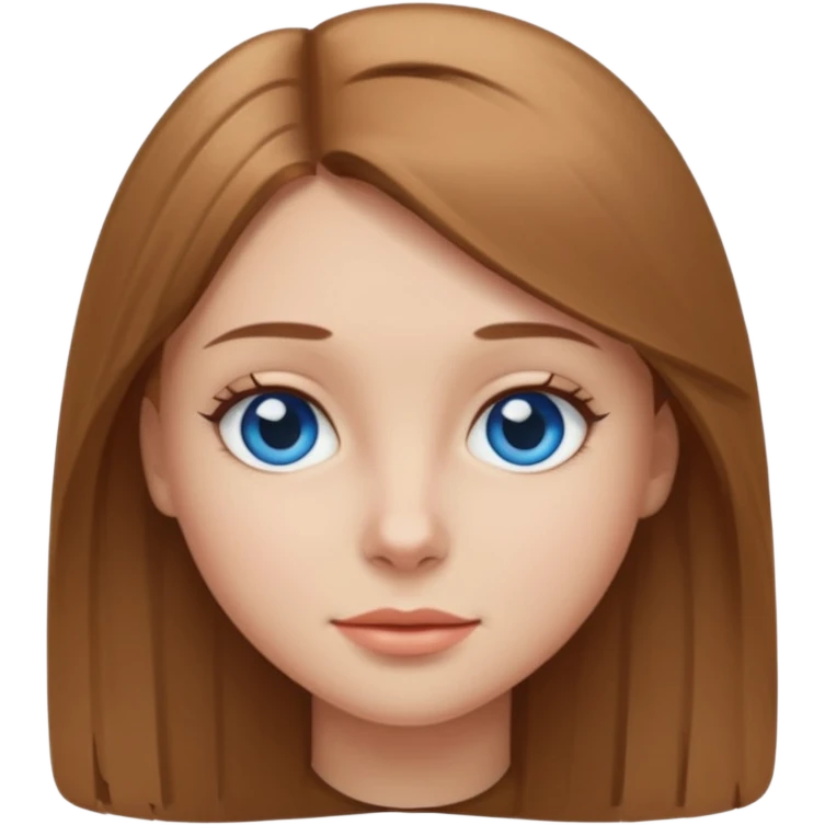 Girl with light brown straight hair with blue eyes emoji
