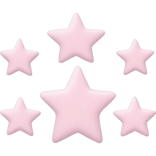 3 pastel pink stars of different sizes emoji