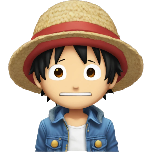 Luffy avec un casque forme stitch emoji