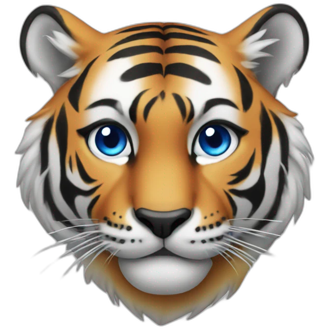 tiger with blue eye emoji